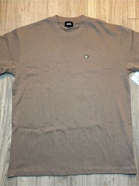 Dalix Men's Short Sleeve Crew Tee in Taupe